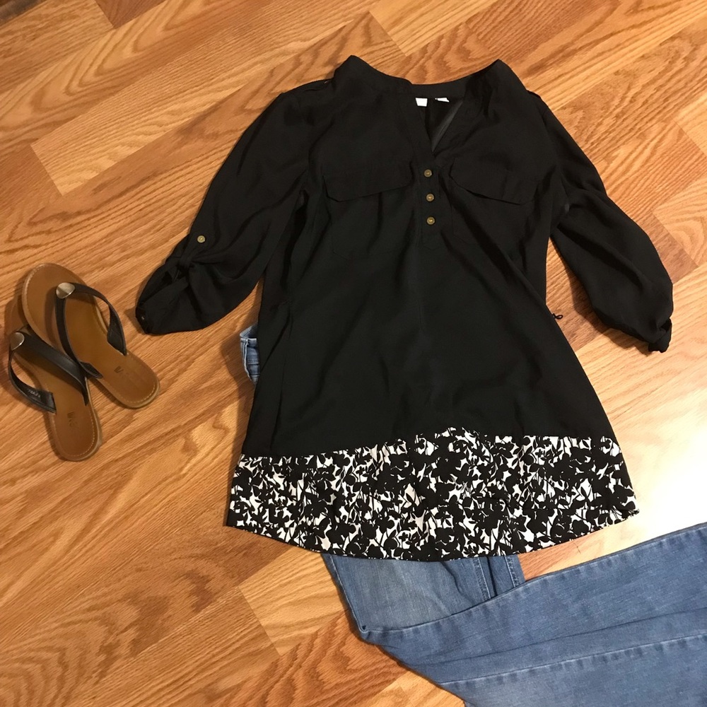 Dressy blouse with floral detail
